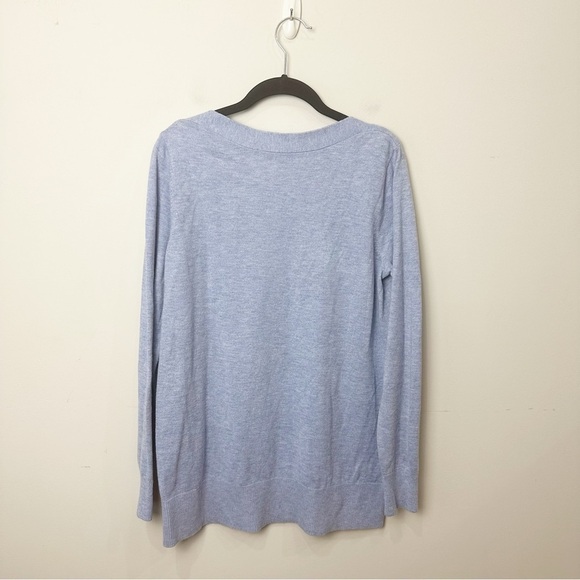 Loft Shoulder Button Knit Top Boat Neckline Heathered Lavendar - Picture 5 of 8